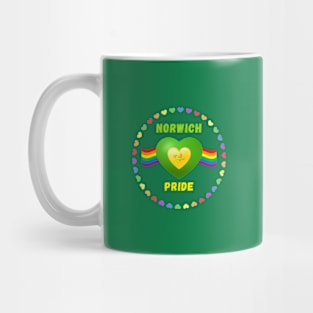 Norwich Pride Rainbow Hearts Mug